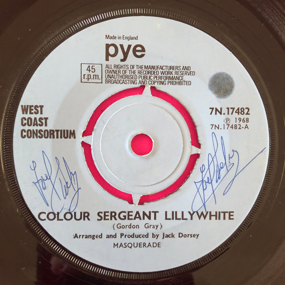 West Coast Consortium : Colour Sergeant Lillywhite (7", Single, Pus)