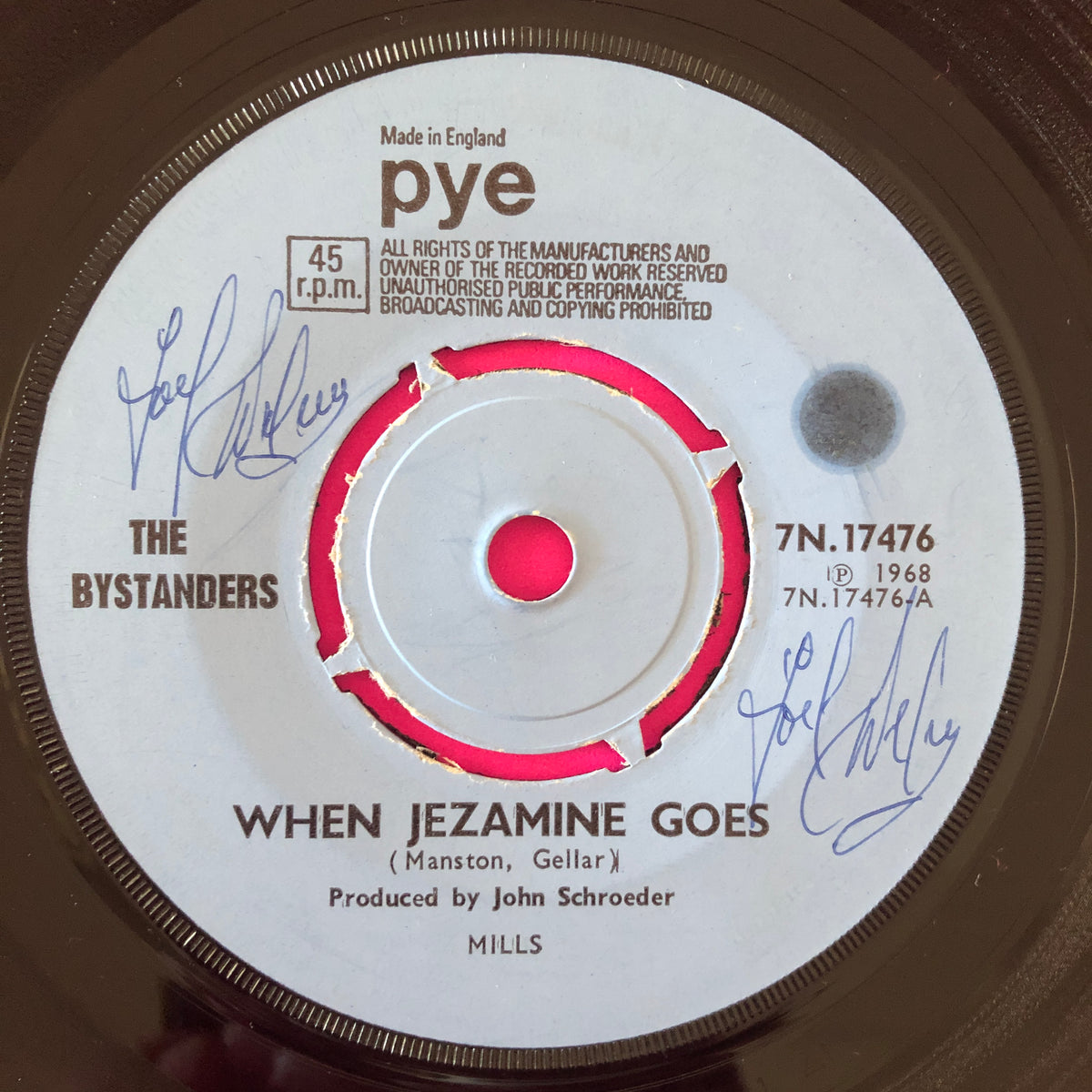 The Bystanders : When Jezamine Goes (7", Single)
