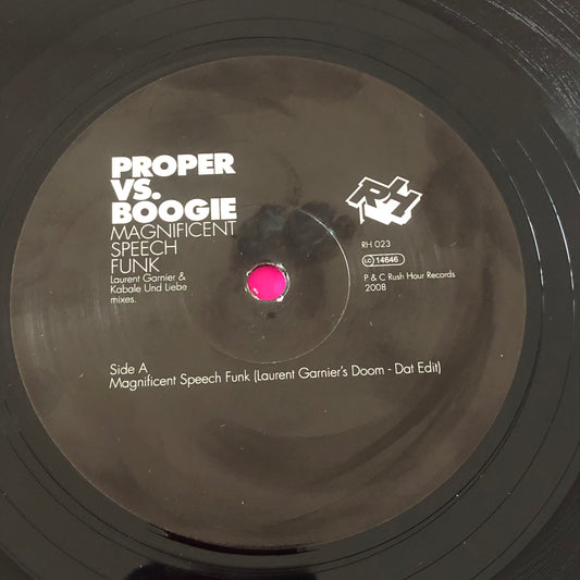 San Proper Vs. Olivier Boogie : Magnificent Speech Funk (Laurent Garnier / Kabale Und Liebe Mixes) (12")
