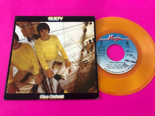 Mike Oldfield : Guilty (7", Single, Yel)