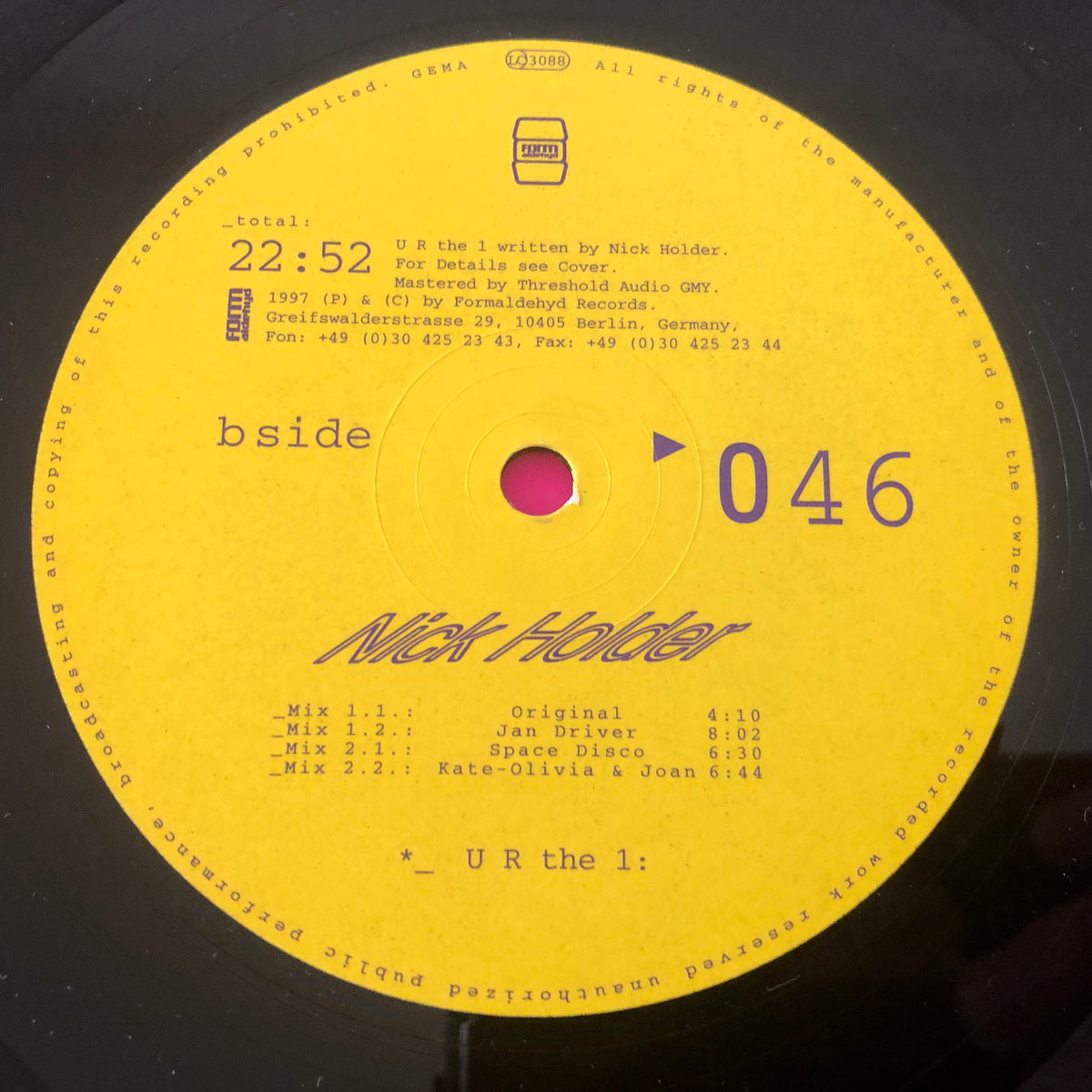 Nick Holder : U R The 1 (12")