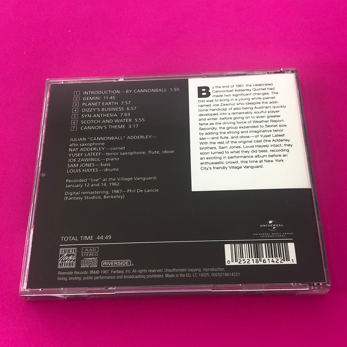 Cannonball Adderley Sextet : In New York (CD, Album, RE, RM)