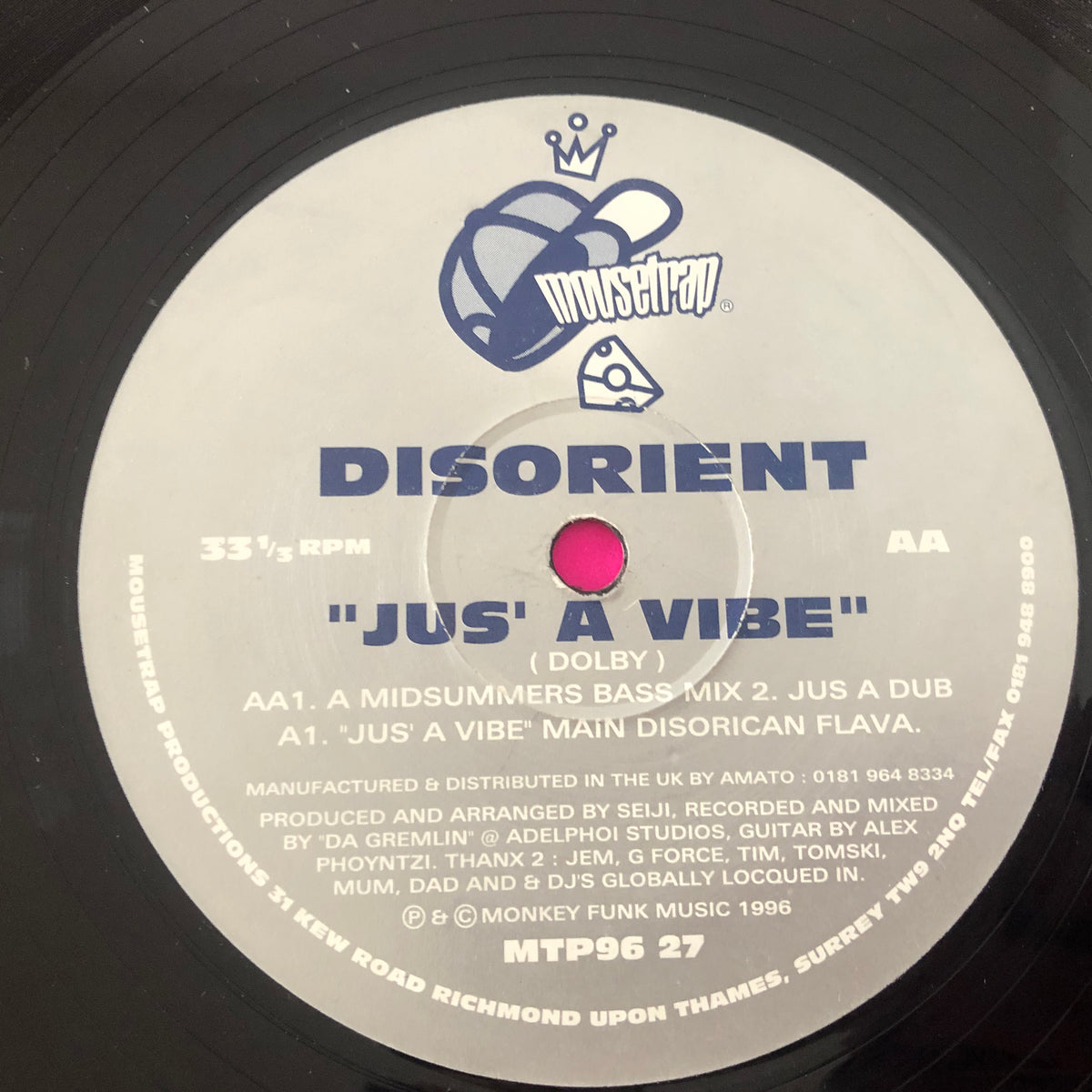 Disorient : Jus' A Vibe (12")