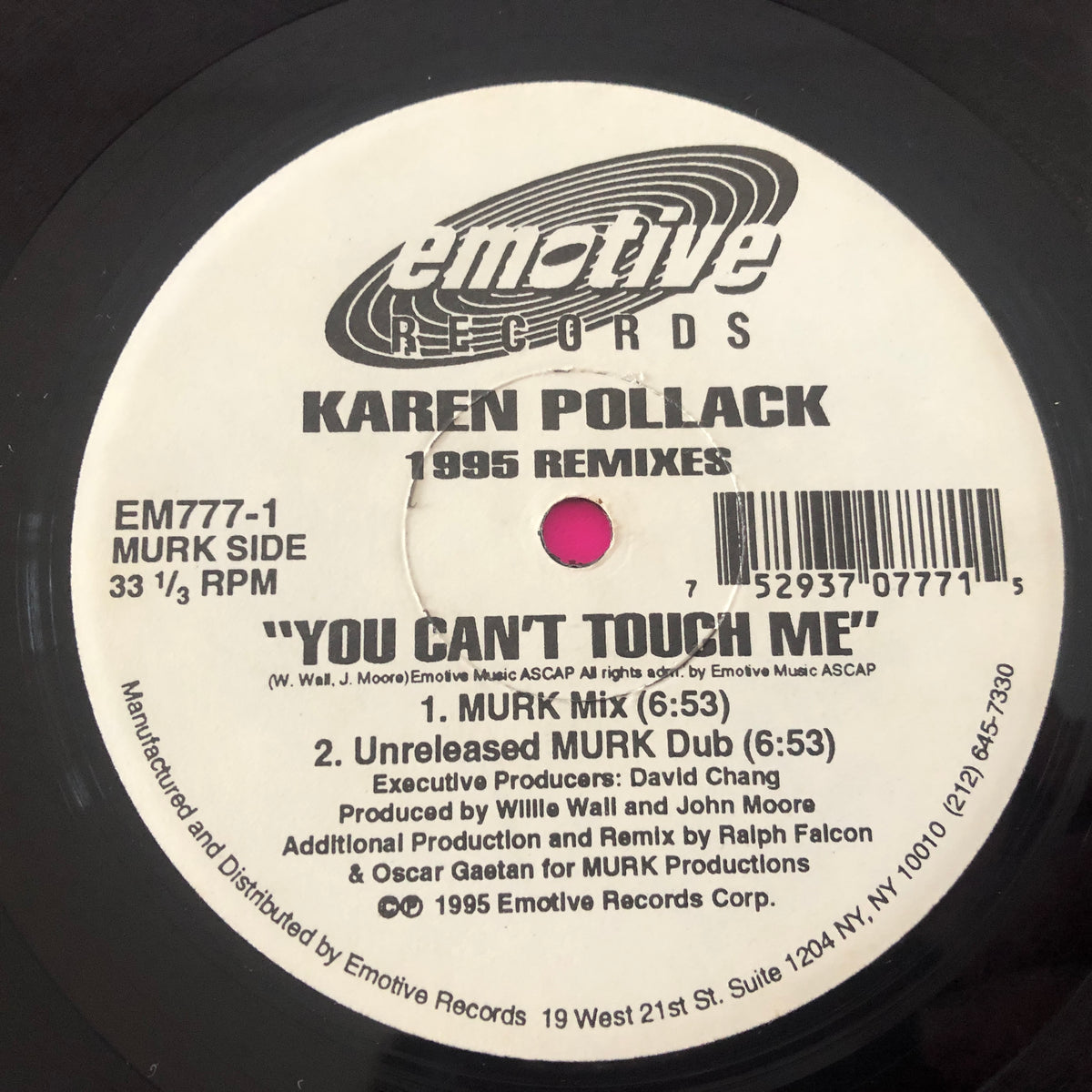 Karen Pollard : You Can't Touch Me (1995 Remixes) (12")
