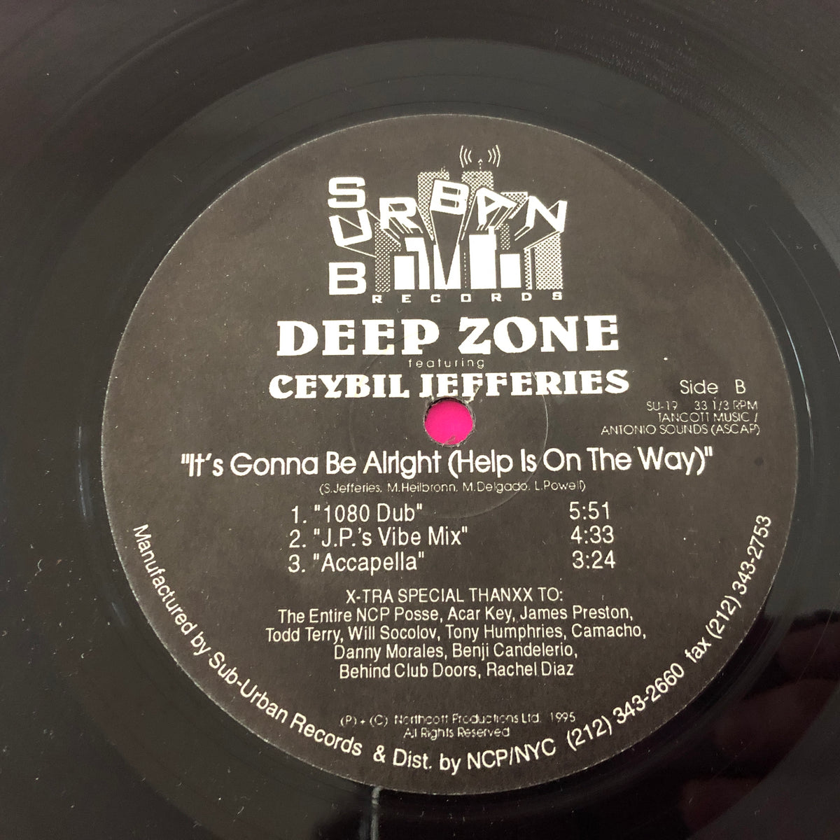 Deep Zone Featuring Ceybil Jefferies : It's Gonna Be Alright (Help Is On The Way) (12")