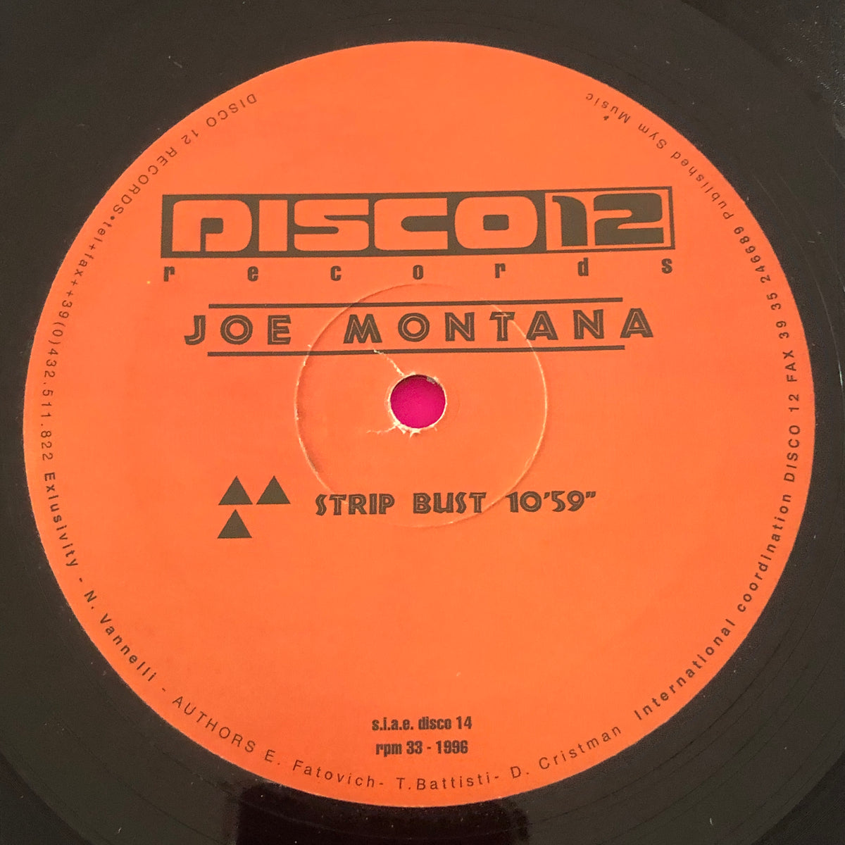 Joe Montana : Strip Bust (12")