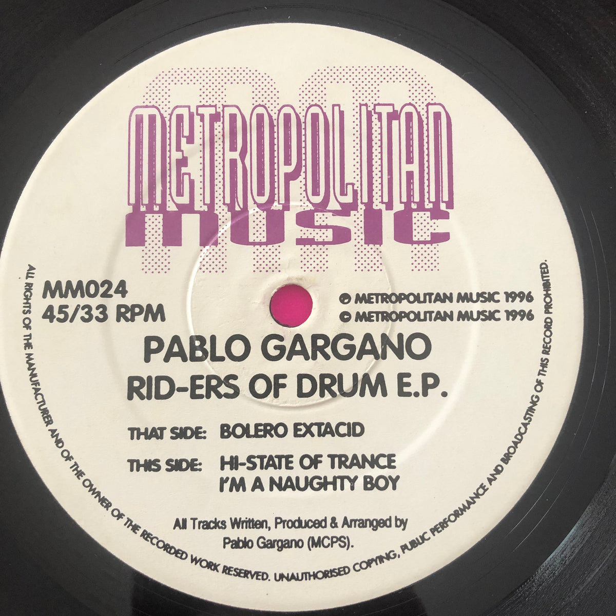 Pablo Gargano : Rid-Ers Of Drum E.P. (12", EP)