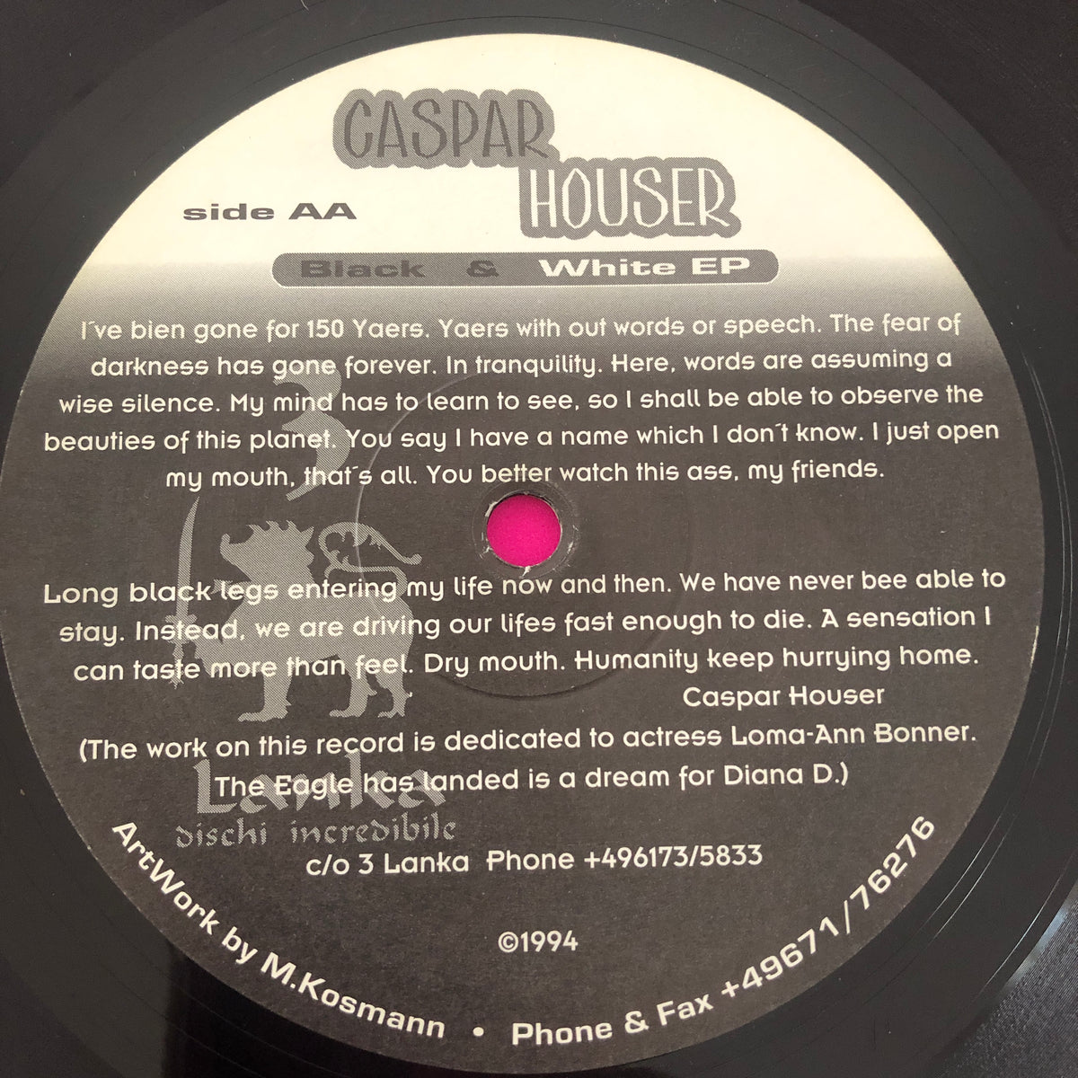 Caspar Houser : Black & White EP (12", EP)