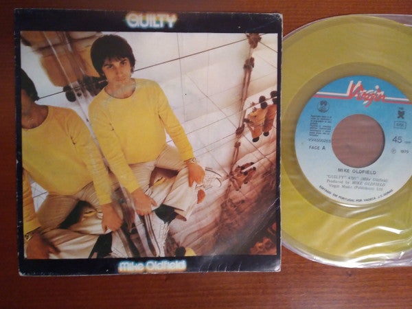 Mike Oldfield : Guilty (7", Single, Yel)