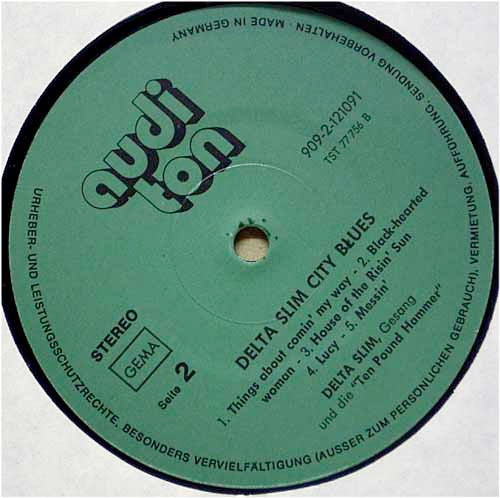 Delta Slim : City Blues (LP, Album, M/Print)