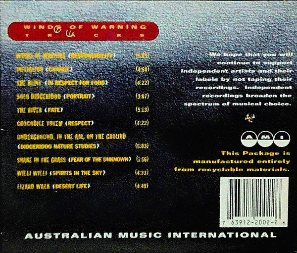 Adam Plack & Johnny (White Ant) Soames : Winds Of Warning (CD, Album, RE)