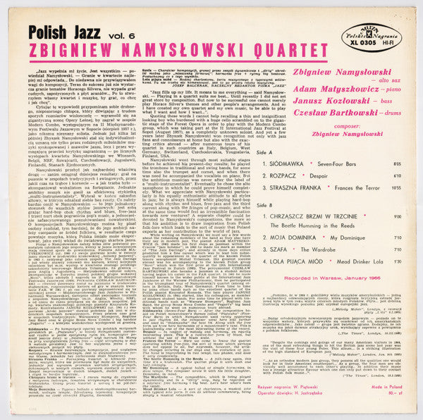 Zbigniew Namysłowski Quartet : Polish Jazz (6) (LP, Album, Mono)