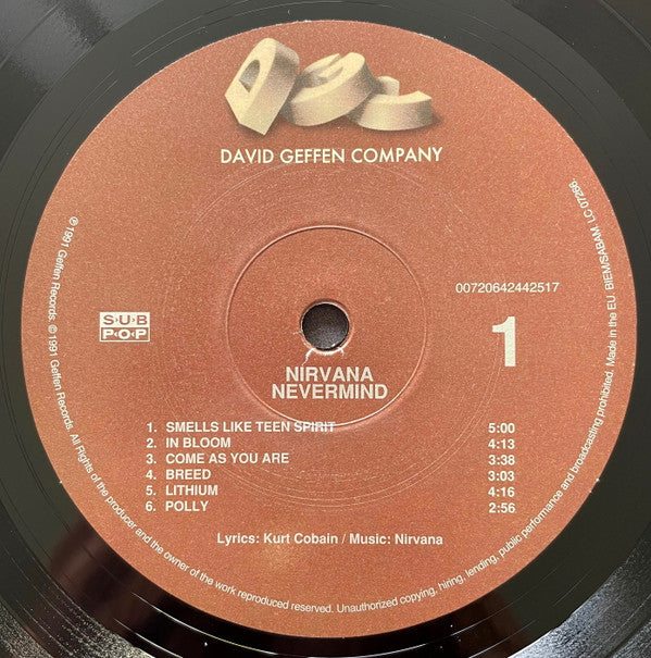 Nirvana : Nevermind (LP, Album, RE, RP)