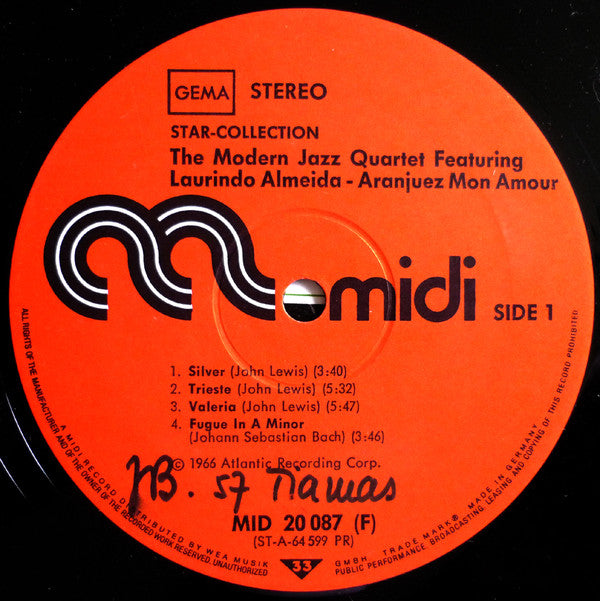 Modern Jazz Quartet, The Feat. Laurindo Almeida : Aranjuez Mon Amour (LP,Album,Reissue)