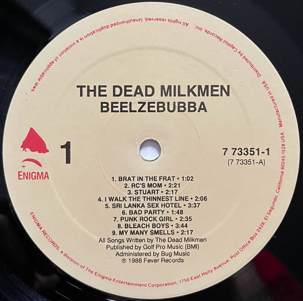 The Dead Milkmen : Beelzebubba (LP, Album, All)