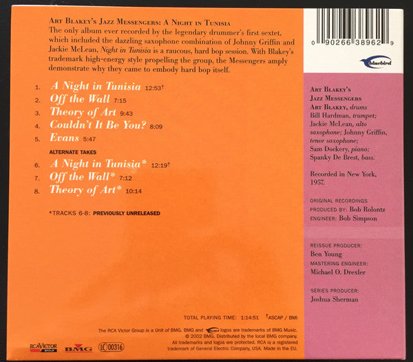 Art Blakey's Jazz Messengers* : A Night In Tunisia (CD, Album, RE)