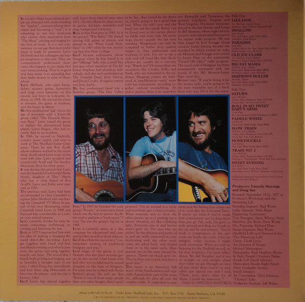 Larry McNeely With Geoff Levin And Jack Skinner (2) : Confederation (LP, Album, Ltd, Dir)