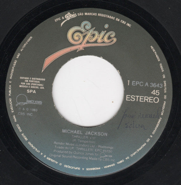 Michael Jackson : Thriller (Special Edit) (7", Single)