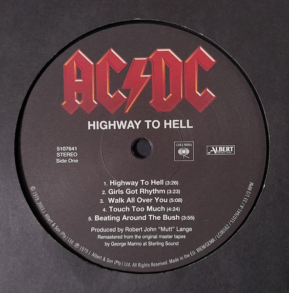 AC/DC : Highway To Hell (LP, Album, RE, RM, 180)