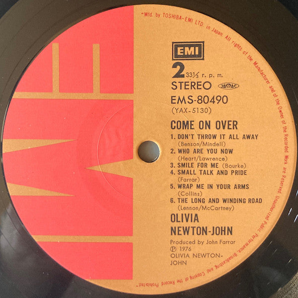 Olivia Newton-John = オリビア・ニュートン・ジョン* : Come On Over = 水のなかの妖精 (LP, Album)