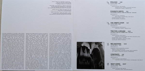 Sarah Davachi : The Head As Form​’​d In The Crier​’​s Choir (2xLP, Album)