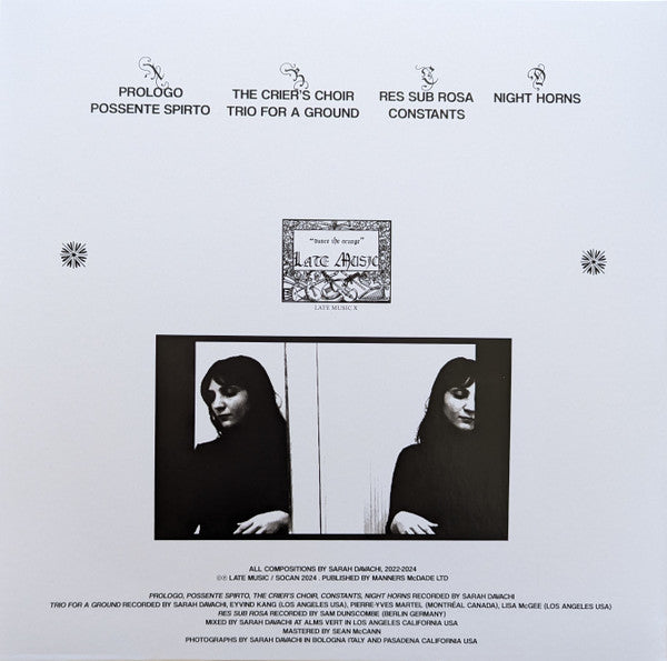 Sarah Davachi : The Head As Form​’​d In The Crier​’​s Choir (2xLP, Album)
