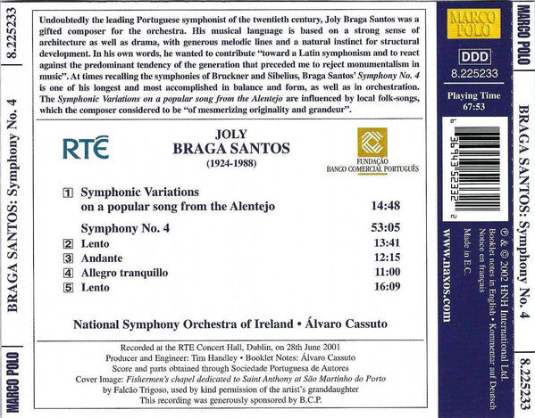 Joly Braga Santos - National Symphony Orchestra Of Ireland • Álvaro Cassuto : Symphony No. 4 • Symphonic Variations (CD, Album)