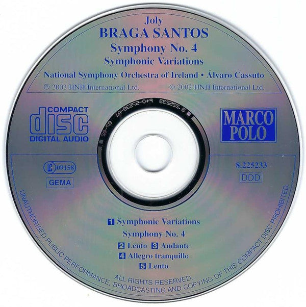 Joly Braga Santos - National Symphony Orchestra Of Ireland • Álvaro Cassuto : Symphony No. 4 • Symphonic Variations (CD, Album)