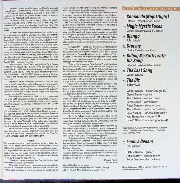 Gabor Szabo : The Complete Gabor Szabo in Budapest (2xLP, Album, Ltd, RE)