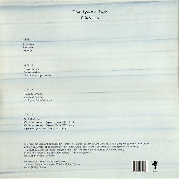 Aphex Twin : Classics (2xLP, Comp, RE, RM)