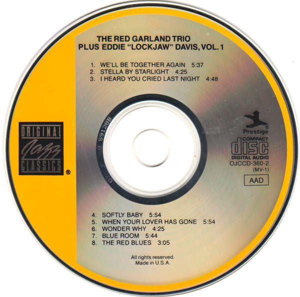 The Red Garland Trio + Eddie "Lockjaw" Davis : Moodsville Volume 1 (CD, Album, RE)