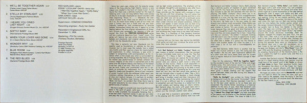 The Red Garland Trio + Eddie "Lockjaw" Davis : Moodsville Volume 1 (CD, Album, RE)
