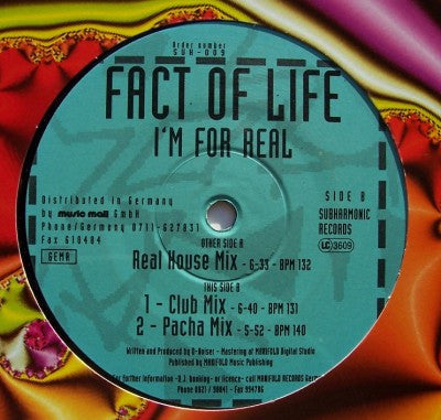 Fact Of Life : I'm For Real (12")
