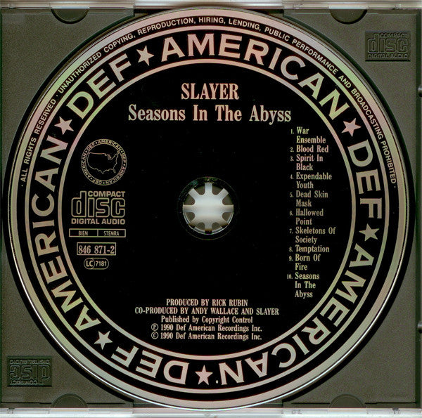 Slayer : Seasons In The Abyss (CD, Album)