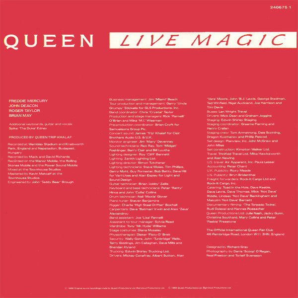 Queen : Live Magic (LP, Album, Gat)