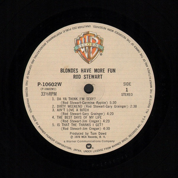 Rod Stewart : Blondes Have More Fun (LP, Album, Gat)