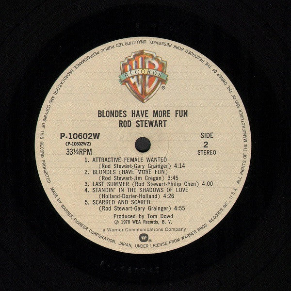 Rod Stewart : Blondes Have More Fun (LP, Album, Gat)
