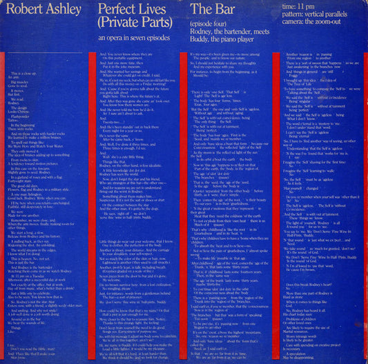 Robert Ashley : Perfect Lives (Private Parts): The Bar (LP)