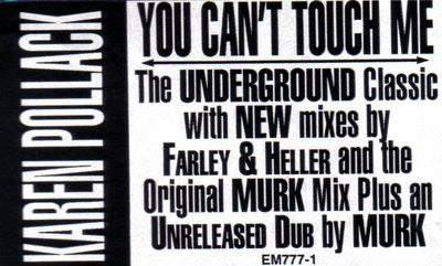Karen Pollard : You Can't Touch Me (1995 Remixes) (12")