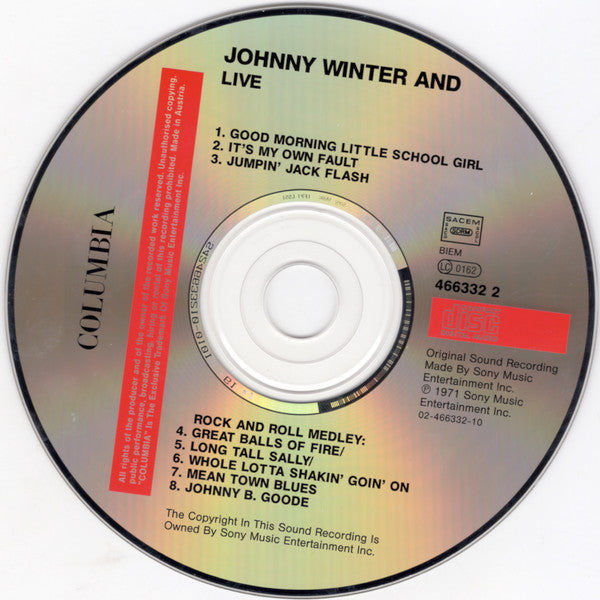 Johnny Winter And : Johnny Winter And Live (CD, Album, RE)