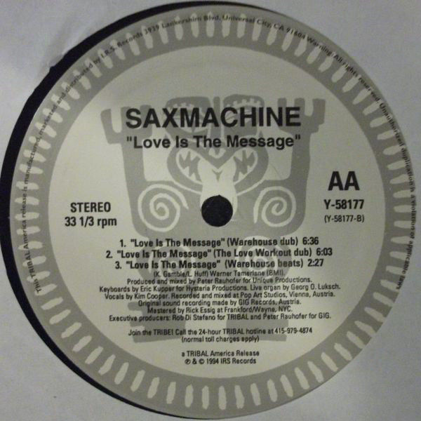Saxmachine : Love Is The Message (12")