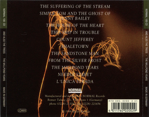 And Also The Trees : The Millpond Years (CD, Album, RE)