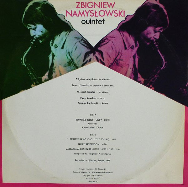 Zbigniew Namysłowski Quintet : Kujaviak Goes Funky (LP, Album, Blu)