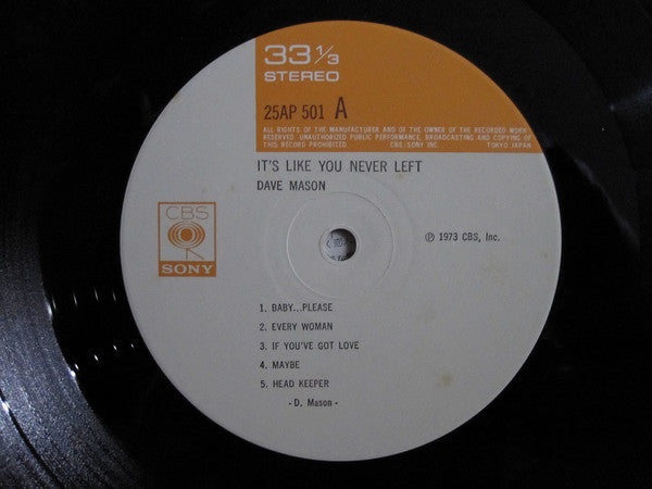 Dave Mason : It's Like You Never Left (LP, Album, RE, Gat)