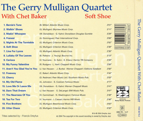 The Gerry Mulligan Quartet* With Chet Baker : Soft Shoe (CD, Comp)