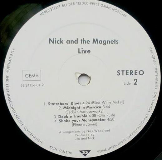 Nick And The Magnets : Live. (LP)