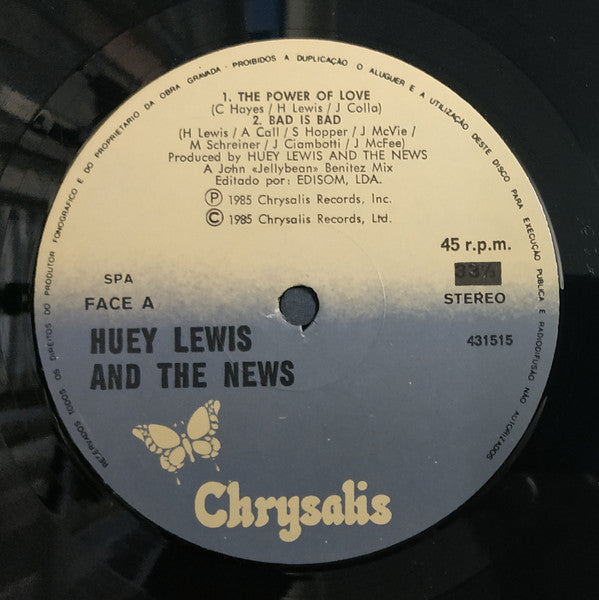 Huey Lewis And The News* : The Power Of Love (12", Maxi)
