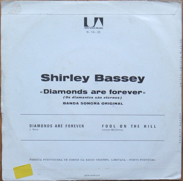 Shirley Bassey : Diamonds Are Forever / Os Diamantes São Eternos (7", Single)