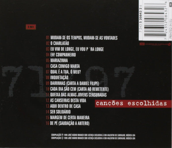 José Mário Branco : Canções Escolhidas 71/97 (CD, Comp)