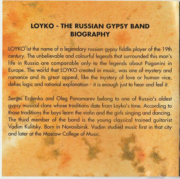 Loyko* : The Russian Gypsy Band Live In Concert (CD, Album)